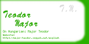 teodor major business card